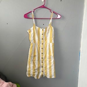 Forever 21 Medium Button Front Striped Mini Dress festival beach boho girly